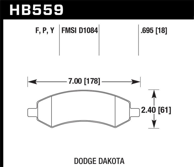 Hawk Performance HB559P.695 Super Duty Street Brake Pads
