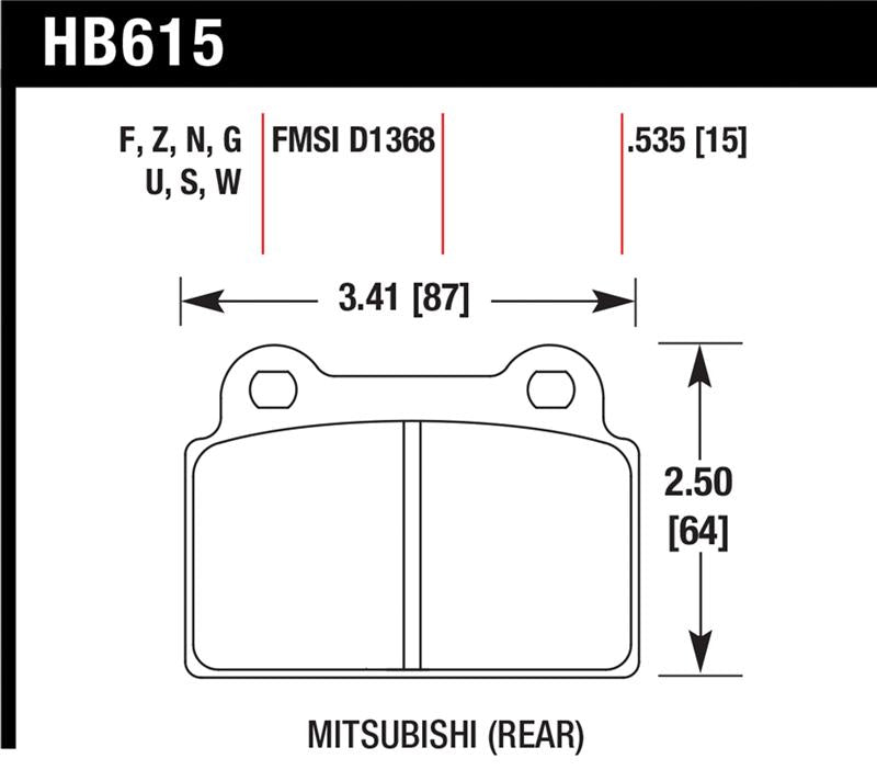 Hawk Performance HB615G.535 DTC-60 Motorsport Brake Pads