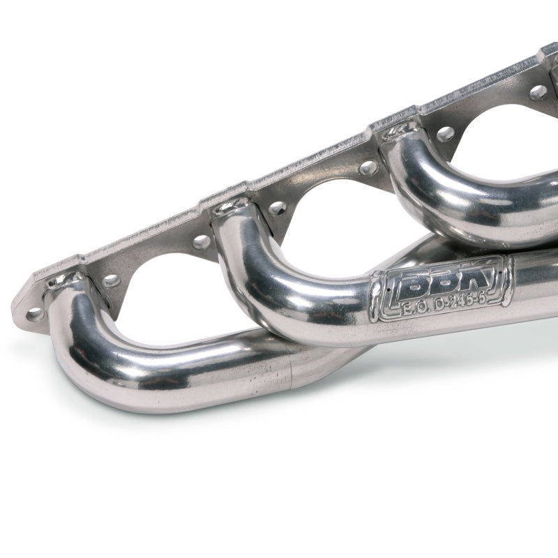 BBK Performance 15110 351W Swap Shorty Unequal Length Headers 1-5/8 Silver Ceramic for Fox Body Ford Mustang 351W Swap