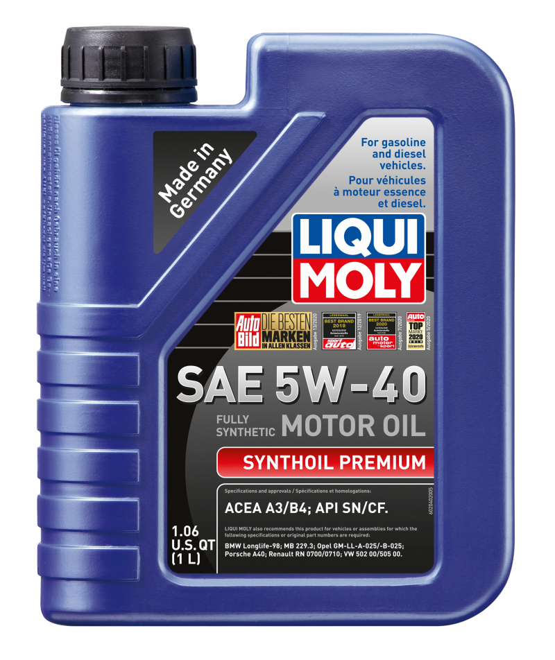 LIQUI MOLY 1L Synthoil Premium Motor Oil SAE 5W-40 (2040) - Pack of 12
