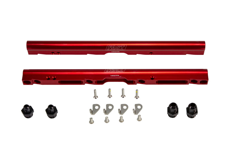 FAST 146027-KIT LSXR Billet Fuel Rail Kit Red Anodized