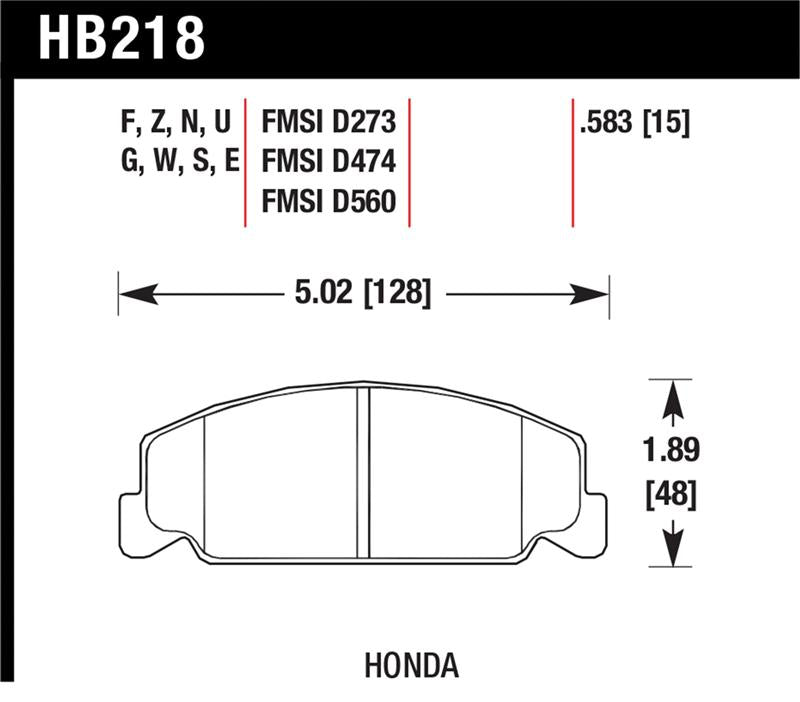 Hawk Performance HB218E.583 Blue 9012 Motorsport Brake Pads