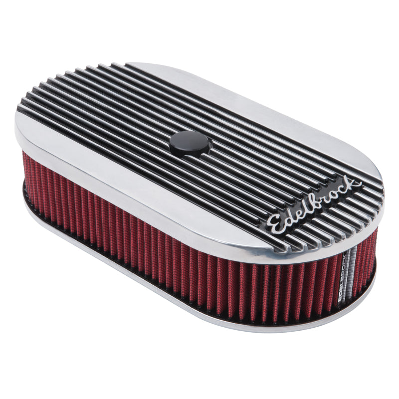 Edelbrock 4273 Elite II Oval Air Cleaner 4-Barrel 2.5 in Red Element Polished