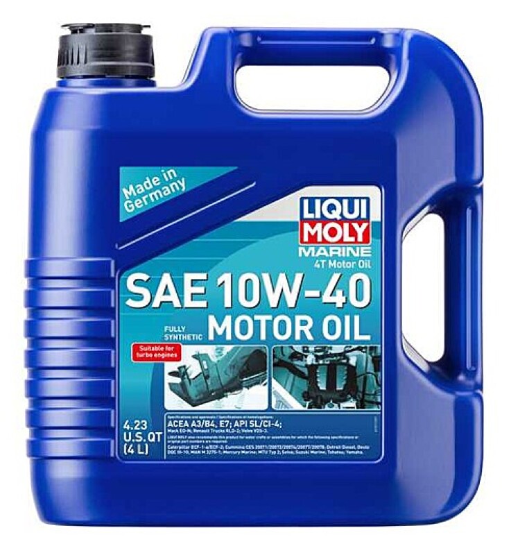 LIQUI MOLY 4L Marine 4T Motor Oil SAE 10W-40 (20508) - Pack of 4