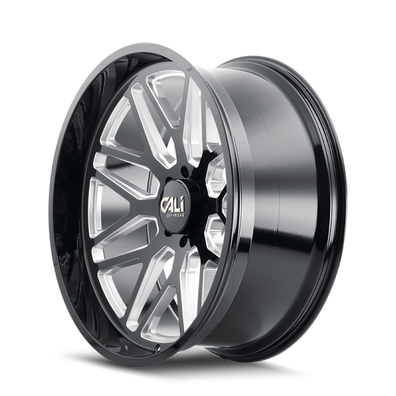 Cali Off-Road Invader 9115 22x12 6x139.7 -51mm Gloss Black Milled Wheel 9115-22283BM