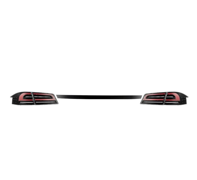 AlphaRex 601130 12-21 Tesla Model S LUXX-Series LED Tail Lights - Black/Red (US Models Only)