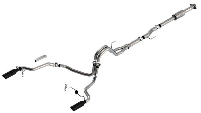 Borla 140864BC F-150 2021 2.7L/3.5L 4dr CC SB EC STB Lari/King R/Plinum/LTD 3/2.25 SRE CB AK BLK CHR Tips - #140864BC