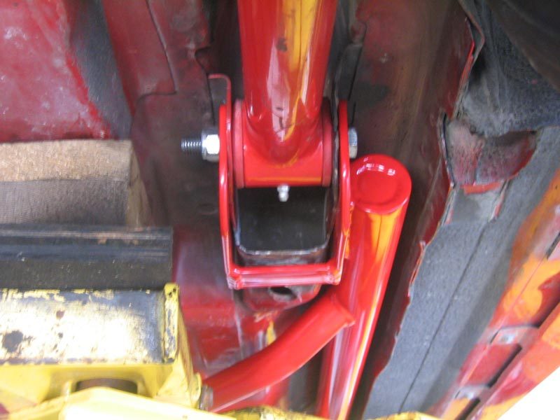 UMI Performance 2004-R 3-Point Subframe Connectors Bolt-In Red