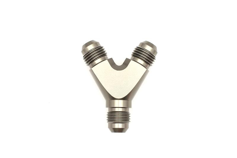 DeatschWerks 6AN Male Flare + 6AN Male Flare to 6AN Male Flare Y Block Fitting