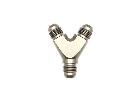 DeatschWerks 6AN Male Flare + 6AN Male Flare to 6AN Male Flare Y Block Fitting