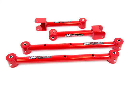 UMI Performance 401518-R Adjustable Upper and Lower Control Arm Kit Red