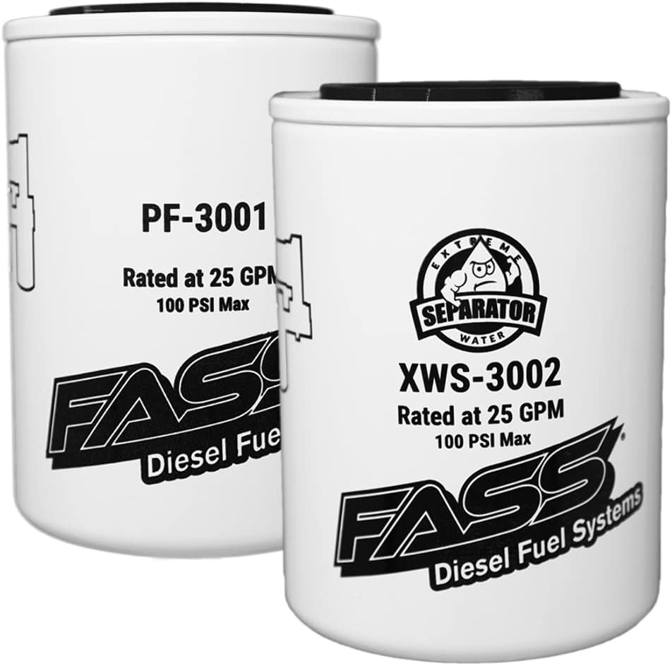 FASS Titanium Series Fuel Filter Package - 2 Pack (PF3001 x2 + XWS3002 x2)