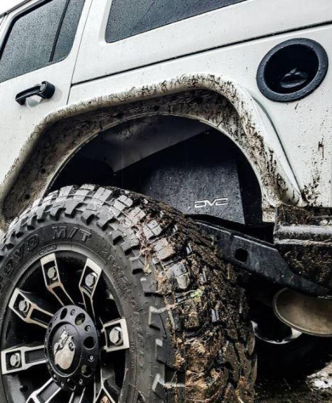 DV8 Offroad 07-18 Jeep Wrangler JK Rear Aluminum Inner Fender - Black - #INFEND-01RB