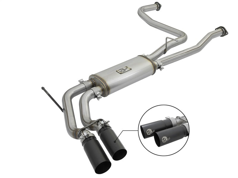 aFe POWER Rebel Series 2-1/2in 409 SS Cat Back Exhaust w/ Black Tips 16-17 Nissan Titan V8 5.6L - #49-46126-B