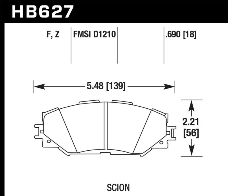 Hawk Performance HB627Z.690 Performance Ceramic Street Brake Pads