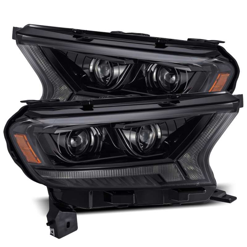 AlphaRex 880121 19-21 Ford Ranger LUXX LED Projector Headlights Plank Style Alpha Black w/Sequential Signal/DRL