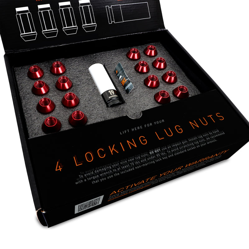 Mishimoto Aluminum Locking Lug Nuts M12x1.5 20pc Set Black - #MMLG-15-20LBK