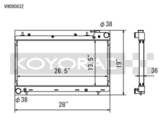 Koyo VH090632 for 93-98 Subaru Impreza 1.8/2.2L (MT) Radiator