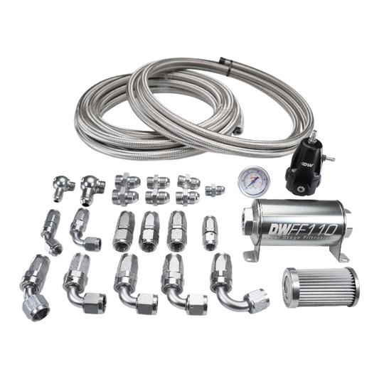 DeatschWerks X2 Series Pump Module -8AN Feed w/ -6AN return CPE Plumbing Kit for 92-00 Honda Civic