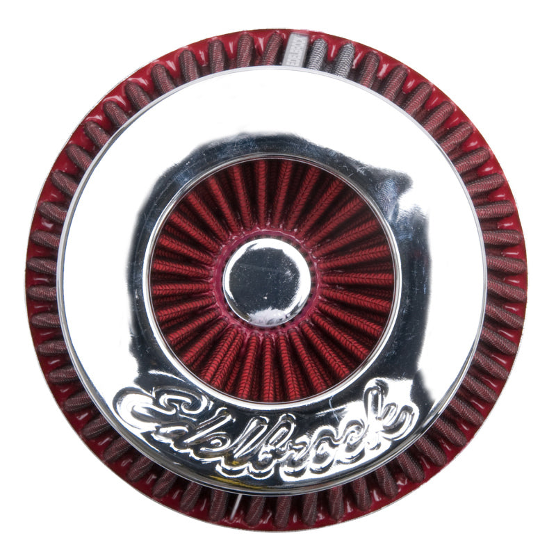 Edelbrock 43691 Air Filter Pro-Flo Series Conical 10 in Tall Red/Chrome