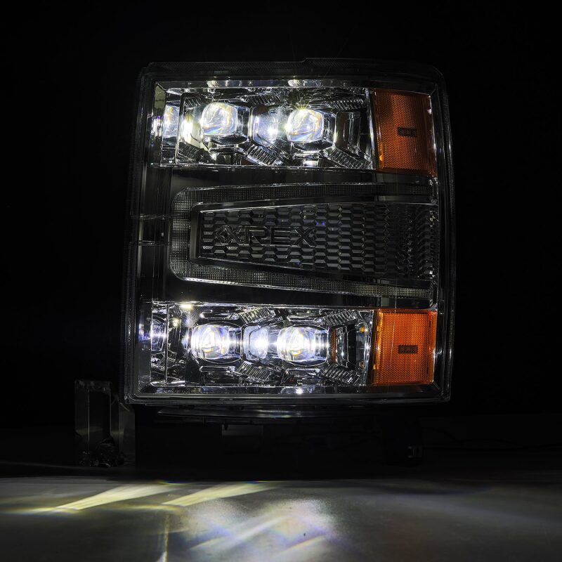 AlphaRex 880240 04-15 Chevrolet 1500 HD NOVA-Series LED Projector Headlights Chrome with Activation Light/Sequential Signal & Switchback DRL