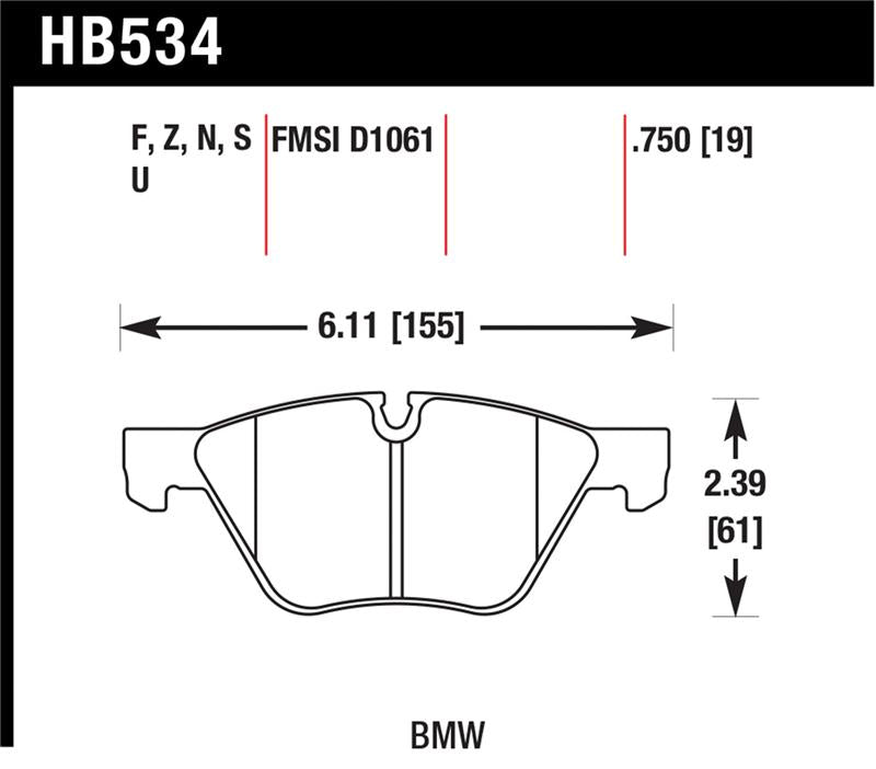 Hawk Performance HB534S.750 HT-10 Motorsport Brake Pads
