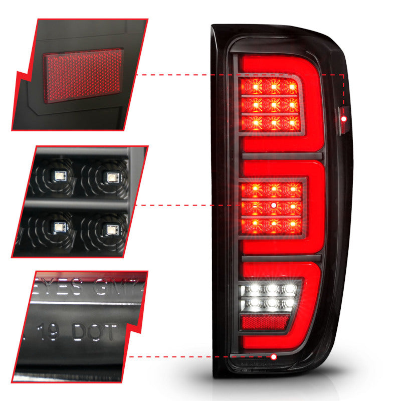 ANZO 2019-2026 GMC Sierra 1500 LED Taillights - Clear Lens w/ Initiation & Sequential Signal (Factory Models)