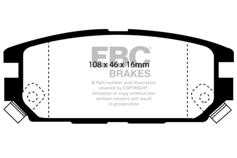 EBC 91-93 Dodge Stealth 3.0 4WD Yellowstuff Rear Brake Pads DP4987R