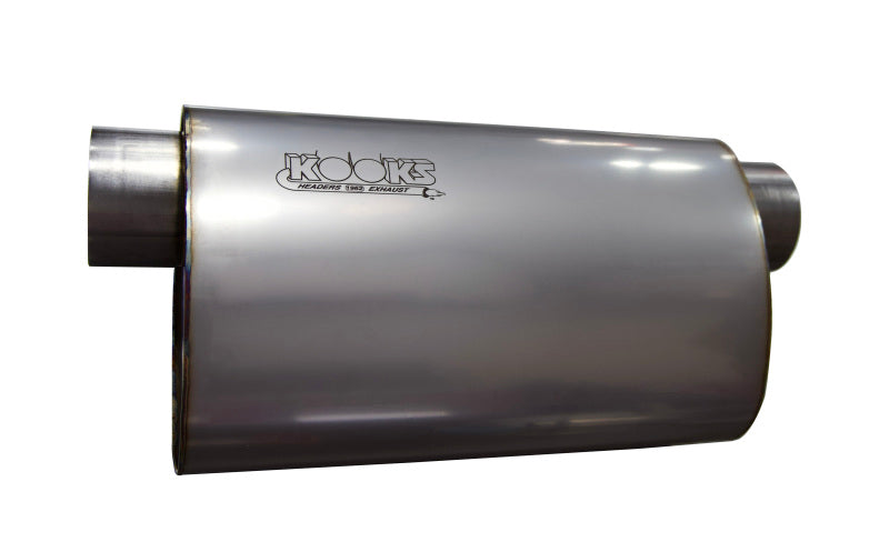 Kooks MUF-014 3in Oval Offset/Offset (Same Side) Muffler 14in Long Body Stainless Steel