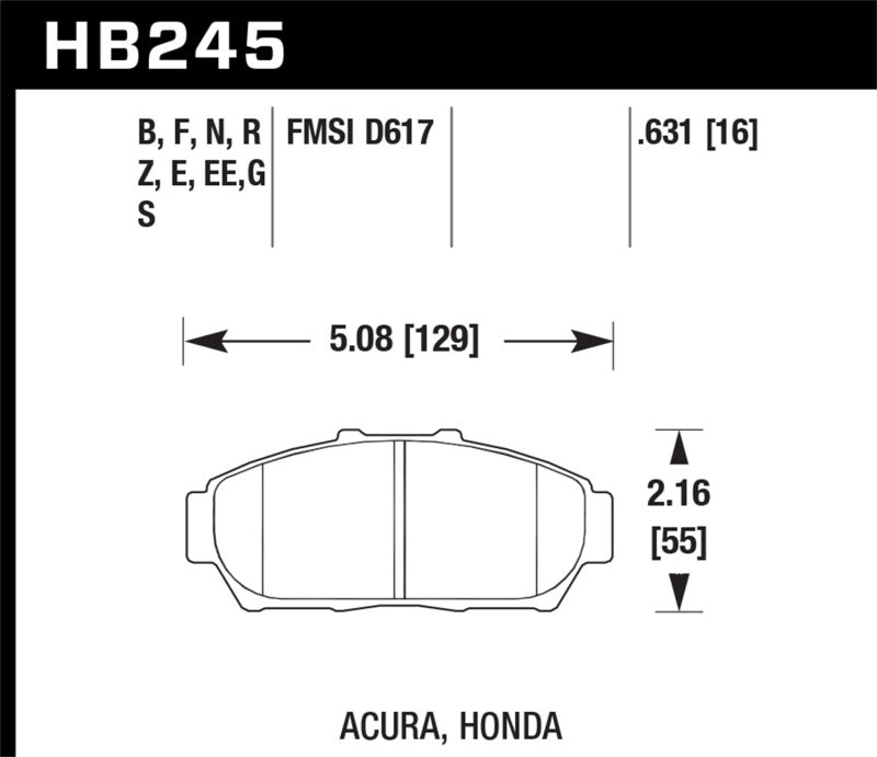 Hawk Performance HB245F.631 HPS Performance Street Brake Pads