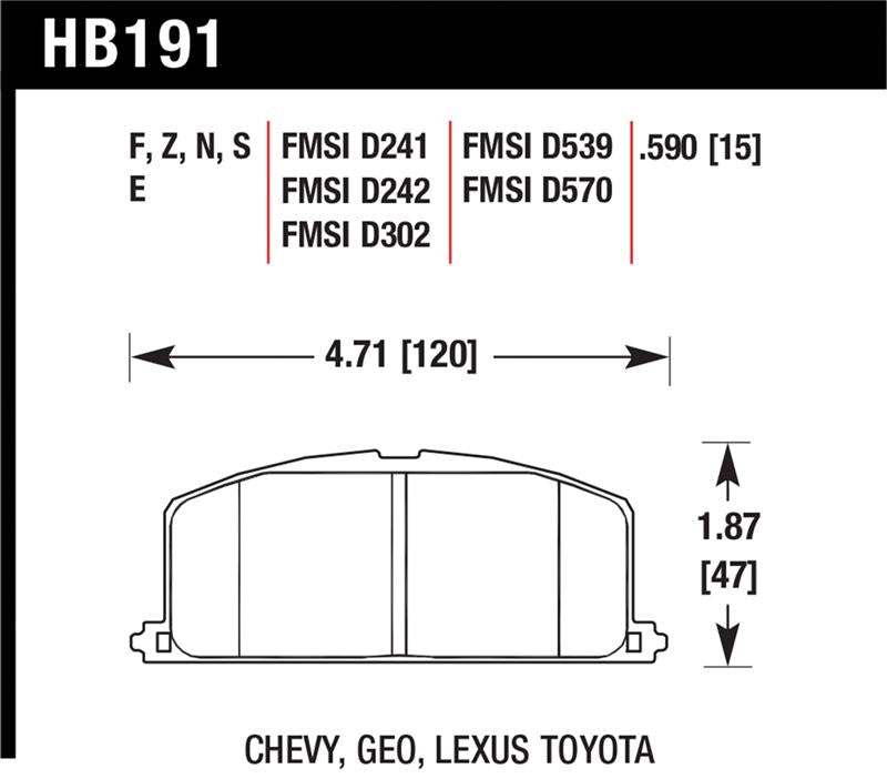 Hawk Performance HB191N.590 HP Plus Crossover Street/Motorsport Brake Pads