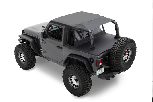 Bestop 18-23 Jeep Wrangler JL 2-Door Header Safari Cable Style Bikini (Black Diamond)
