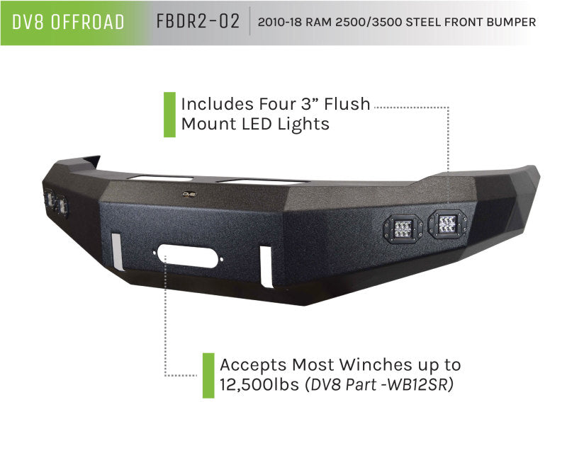 DV8 Offroad 10-14 Dodge Ram 2500/3500 Front Bumper - #FBDR2-02