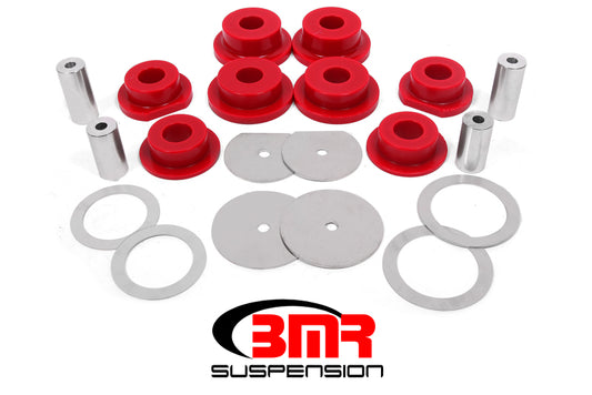 BMR 08-23 Dodge Challenger Rear Cradle Bushing Kit Polyurethane - Red