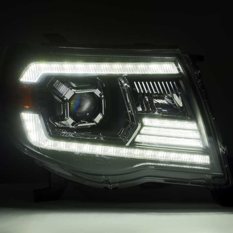 AlphaRex 880740 05-11 Toyota Tacoma LUXX LED Projector Headlights Plank Style Chrome with Activation Light/DRL