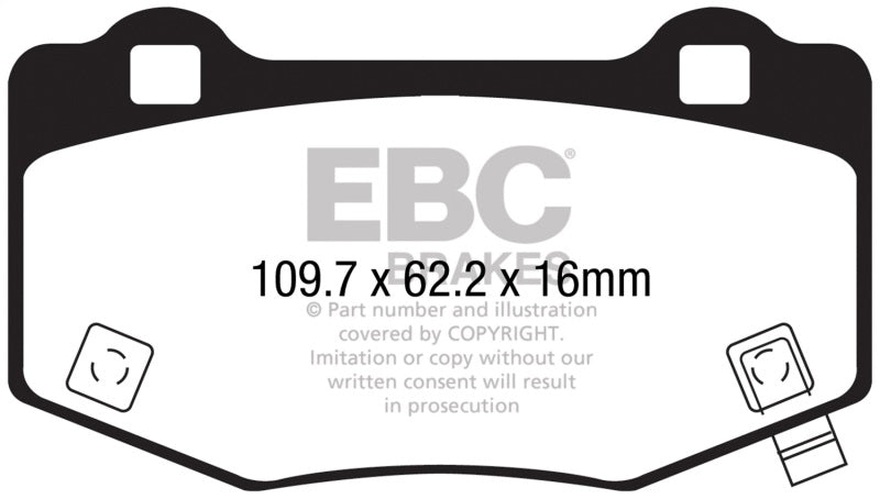 EBC 15-17 Ford Mustang Shelby GT350/GT350R Yellowstuff Rear Brake Pads DP43056R