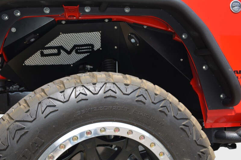 DV8 Offroad 07-18 Jeep Wrangler JK Front Aluminum Inner Fender - Black - #INFEND-01FB