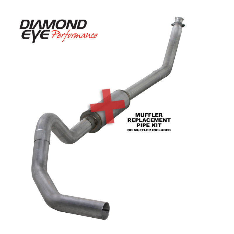 Diamond Eye K4212A-RP 4in Turbo-Back Exhaust Muffler Replacement Pipe - 1994-2002 Dodge Ram 2500/3500 | Aluminized