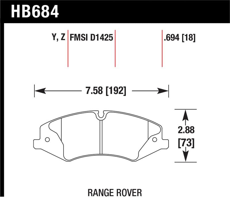 Hawk Performance HB684Z.694 Performance Ceramic Street Brake Pads