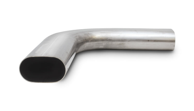 Vibrant 3.5in Oval (Nominal Size) T304 SS 90 deg Mandrel Bend 6in x 6in leg