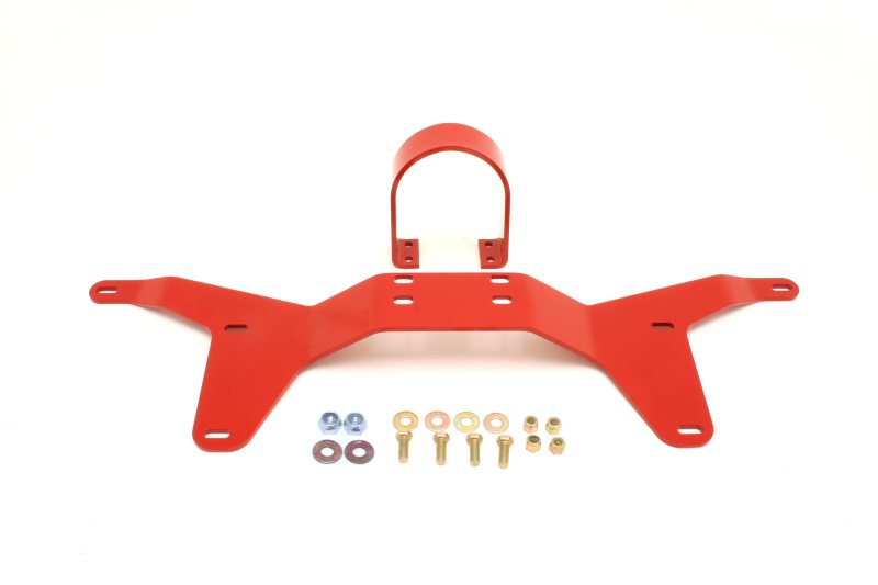 BMR 2005-2014 S197 Mustang Rear Tunnel Brace with Rear Driveshaft Safety Loop - Red