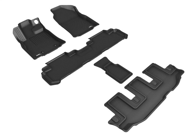 3D MAXpider Kagu Front, Rear & 3rd Row Floor Mats for 2019-2024 Subaru Ascent (Bucket 2Nd Row)