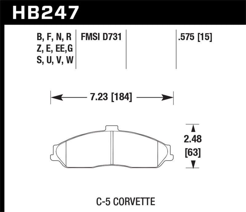 Hawk Performance HB247E.575 Blue 9012 Motorsport Brake Pads