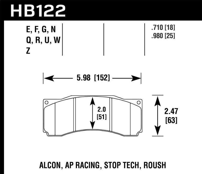 Hawk Performance HB122F.710 HPS Performance Street Brake Pads