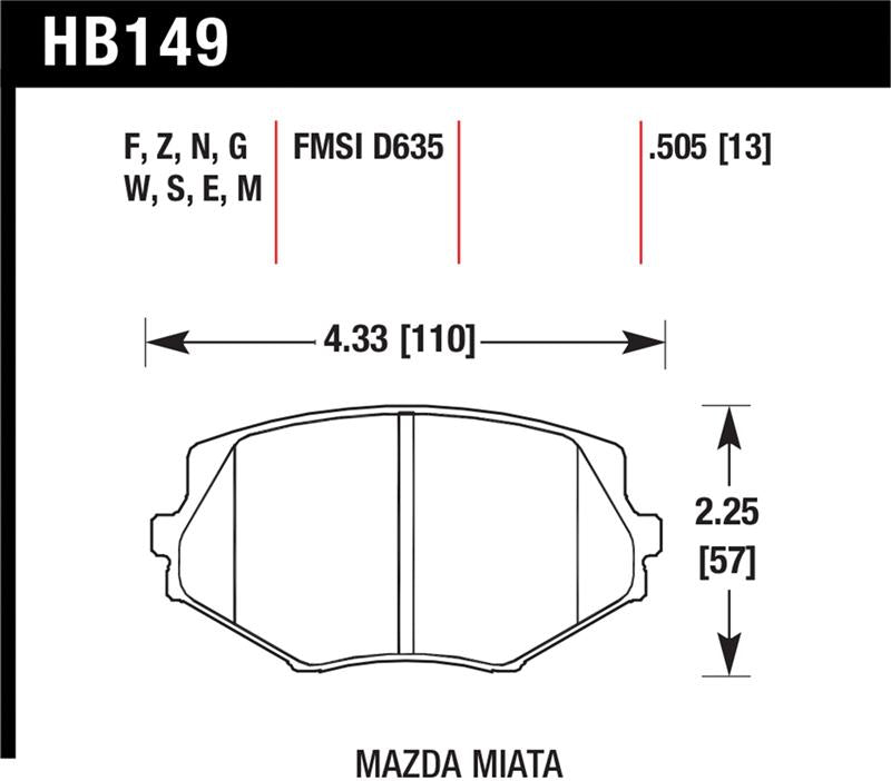 Hawk Performance HB149S.505 HT-10 Motorsport Brake Pads