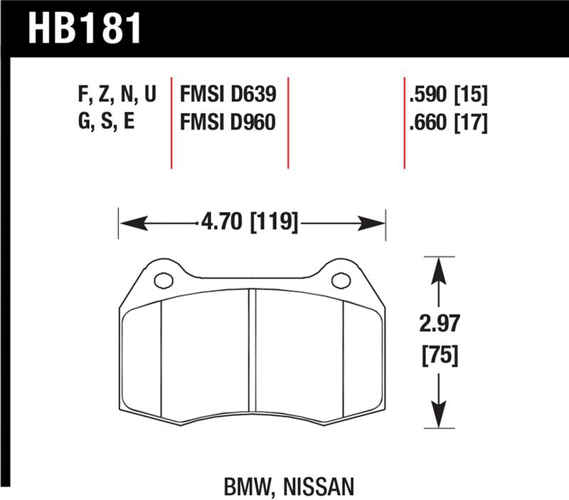 Hawk Performance HB181F.660 HPS Performance Street Brake Pads