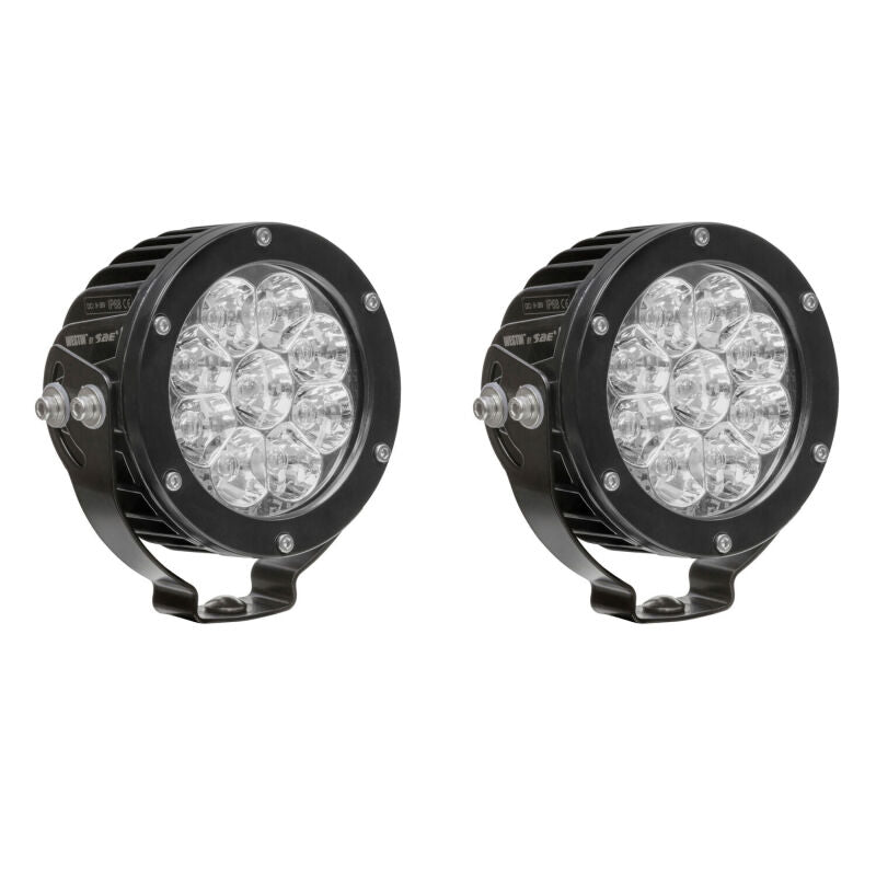 Westin 09-12007A-PR Axis LED Auxiliary Light 4.75 inch Round Spot with 3W Osram (Set of 2) Black