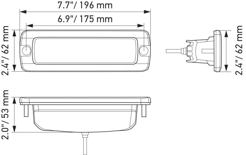 HELLA 358176221 Black Magic 6 LED Flush Mount Mini Light Bar - Flood Beam