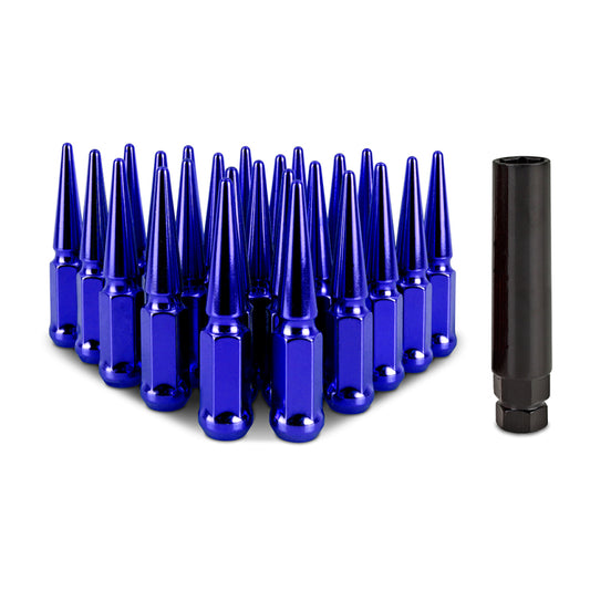 Mishimoto Mishimoto Steel Spiked Lug Nuts M12 x 1.5 24pc Set Blue - #MMLG-SP1215-24BL