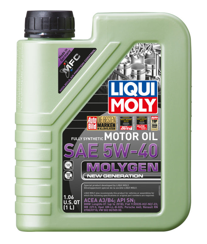 LIQUI MOLY 1L Molygen New Generation Motor Oil SAE 5W-40 (20230) - Pack of 6